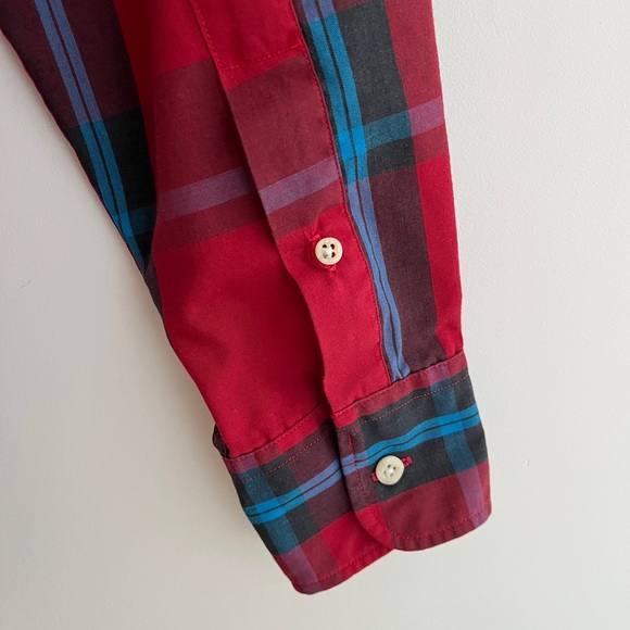 VINTAGE Ron Chereskin Plaid Long Sleeve Button Front Casual Shirt Made Hong Kong - Picture 5 of 13